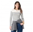 gaby ls tee - ecru marine 