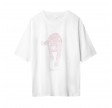 t-shirt tegan cotton rose leopard - white