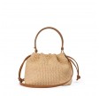 eva bag medium raffia natural - cognac