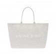 anine bing tote leopard - washed white