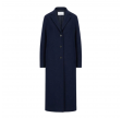 women long topcoat pressed wool - navy blue