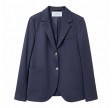 women stand up collar blazer techno viscose - navy blue