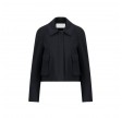women cropped raglan jacket scuba - black
