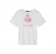 koldi t-shirt - white with pink