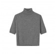 womens turtle blouse - heather grey