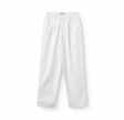 long pant with pleat poplin - white