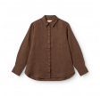 ls shirt hidden placket linen - brown
