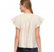 frida solid flutter top - cream