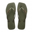 slim square logo metallic - green