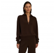 rhea zip polo knit - dark brown