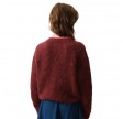 women's cardigan bymi - burgundy black melange