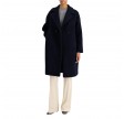 dropped shoulder coat bouclé - navy blue