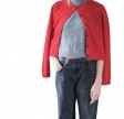 women's o-cardigan - red
