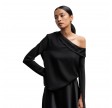 cali silk blouse - black
