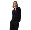 women's oversized collar v-neck- navy blue