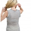 flounce top - grey melange