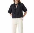 closed cropped top - black