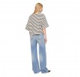 anine bing myers cropped tee - black stripe french terry