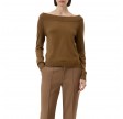 closed wide neck long sleeve - light mocha brown 