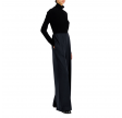 women flared trousers - navy blue