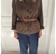 louise leather belt gold - chocolate