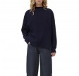 closed high neck long sleeve knit - dark night 