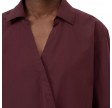 closed asymmetric shirt - dark raisin red