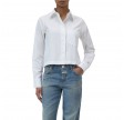 closed lace detail shirt - white
