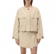 closed cropped utility jacket - camel beige