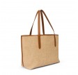 karin large tote bag natural raffia - cognac