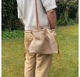 camilla bag large natural raffia - cognac