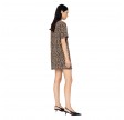 anine bing beth mini dress - black and brown leopard