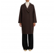 women dropped shoulder d.b. coat pressed wool - dark brown
