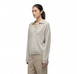 women's oversize collar v-neck - ash grey