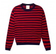 womens roundneck - navy/bright red
