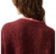 women's cardigan bymi - burgundy black melange