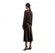 hana satin silk skirt - dark brown