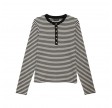 anine bing alessia long sleeve tee - cream and black stripe