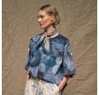 light blue flower toile scarf - blue