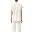 closed sleeveless linen shirt - ivory