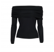 aks label delphine merino top - black