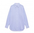 anine bing plaza shirt - blue and white mini stripe 