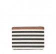 anine bing pouch - black and natural stripe