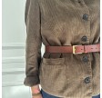louise leather belt gold - chocolate