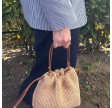 eva bag medium raffia natural - cognac
