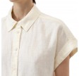 closed sleeveless linen shirt - ivory