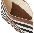 anine bing pouch - black and natural stripe
