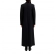 women long double breasted tailored coat pressed wool - black