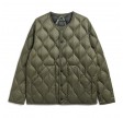 taion unisex military crew neck down jacket - dark olive