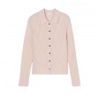 closed cardigan with collar - pale pink